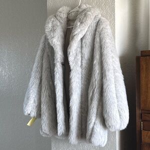 Vintage 1980s Faux Fox Fur Coat